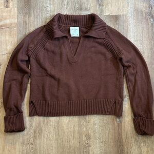 Abercrombie & Fitch Brown V-Neck Sweater - Medium
